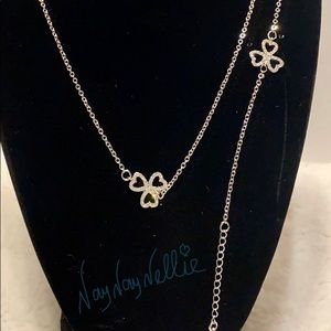 Necklace and bracelet set - clover/heart shape